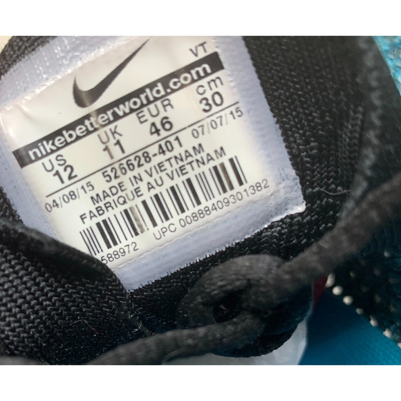 Nike Blue Lagoon Flyknit Racing Running Athletic Shoes Men's Sz 12 526628-401 - Picture 8 of 10